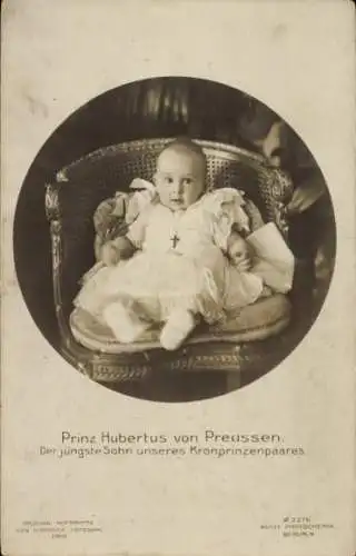 Ak Prinz Hubertus von Preußen, jüngster Sohn des Kronprinzenpaares