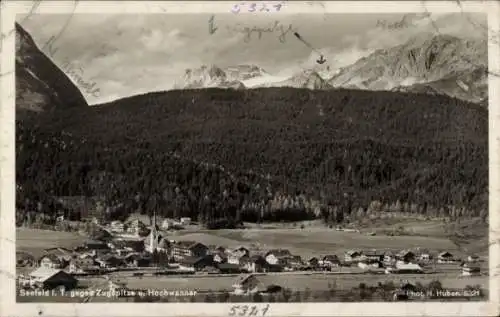 Ak Seefeld in Tirol, Gesamtansicht, Zugspitze