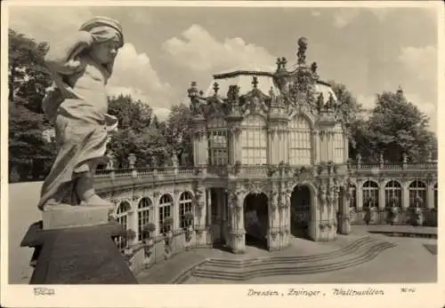 Ak Dresden Altstadt, Königlicher Zwinger, Wallpavillon