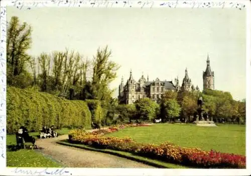 Ak Schwerin in Mecklenburg, Schloss, Schlossgarten