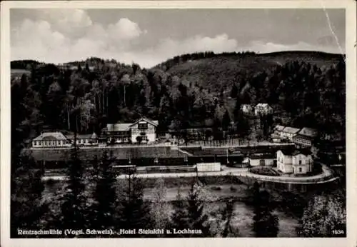 Ak Rentzschmühle Pöhl im Vogtland, Lochhaus, Hotel Steinicht