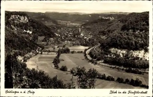 Ak Geislingen an der Steige, Panorama, Burgruine Helfenstein