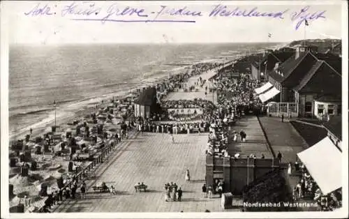 Ak Westerland auf Sylt, Strandpartie, Promenade