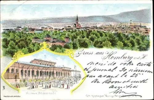 Ak Dornholzhausen Bad Homburg vor der Höhe Hessen, Kurhaus Rückansicht, Panorama