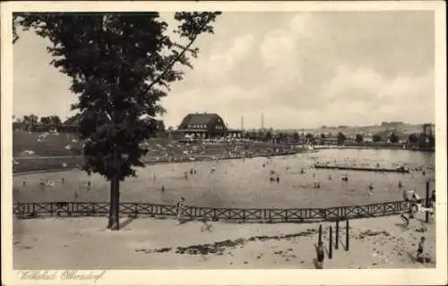 Ak Olbersdorf in Sachsen, Volksbad, Zittauer Gebirge, Badegäste