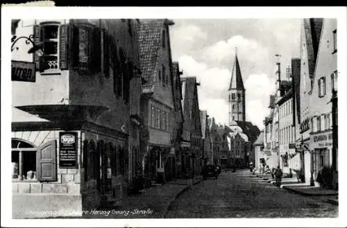 Ak Lauingen an der Donau Schwäbische Alb, Untere Herzog Georg Straße