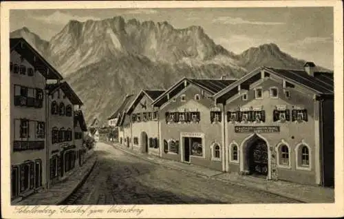 Ak Marktschellenberg Markt Schellenberg in Oberbayern, Gasthof zum Untersberg, Straße