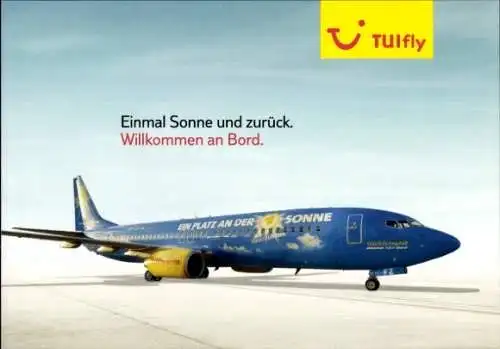 Ak Passagierflugzeug Tuifly, Ein Platz an der Sonne, ARD Fernsehlotterie