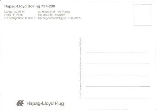 Ak Passagierflugzeug Boeing 737 200 der Hapag Lloyd, D-AHLD