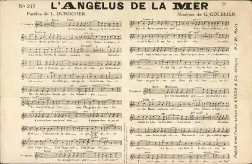 Lied Ak L'Angelus de la Mer, G. Goublier, L. Durocher