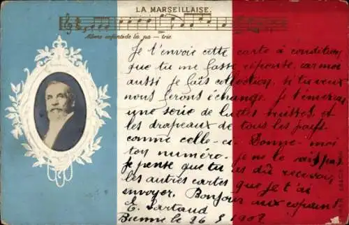 Lied Präge Ak La Marseillaise, Emile Loubet, Portrait