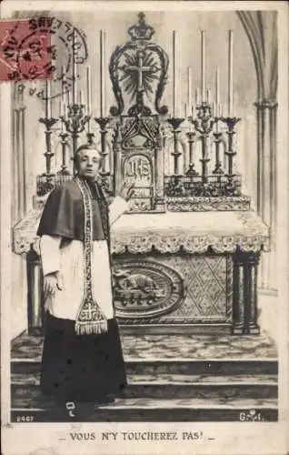 Ak Geistlicher, Priester, Altar, Kirche