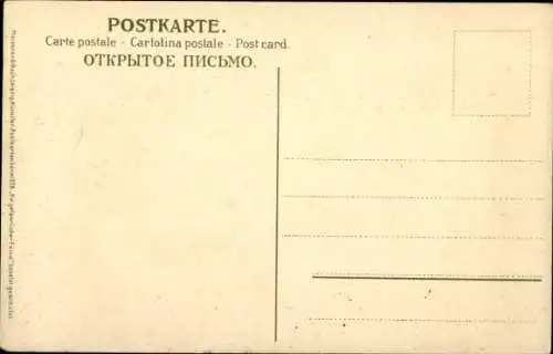 Litho Kinder flüchten vor Gänsen