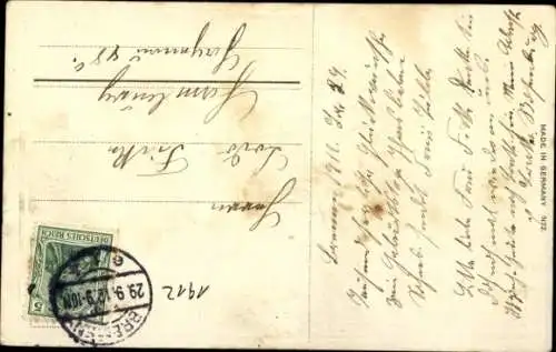 Präge Litho Glückwunsch Geburtstag, Veilchen