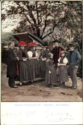 Ak Wolfach Ortenaukreis, Badische Volkstrachten II., Familie, Gruppenbild