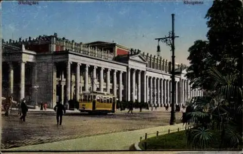 Ak Stuttgart in Württemberg, Königsbau, Straßenbahn