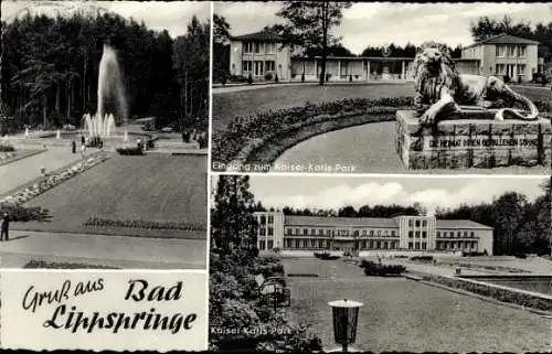 Ak Bad Lippspringe in Westfalen, Eingang zum Kaiser-Karls-Park, Kaiser-Karls-Park