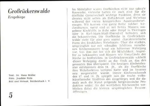Ak Großrückerswalde im Erzgebirge, Kirche