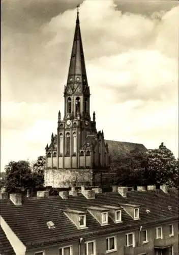 Ak Pritzwalk in der Prignitz, St. Nicolai-Kirche, Blick vom Hochhaus