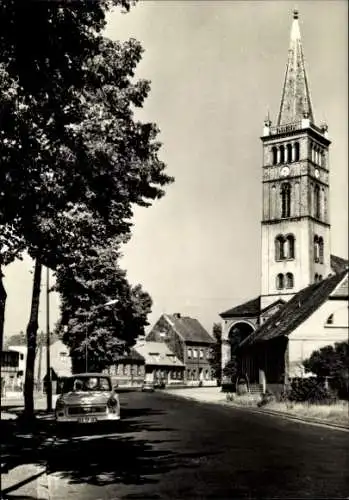 Ak Oranienburg in Brandenburg, Havelstraße, Kirchturm, Auto