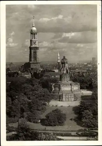 Ak Hamburg Mitte Neustadt, Michaeliskirche, Kirche St. Michaelis, Michel, Bismarckdenkmal