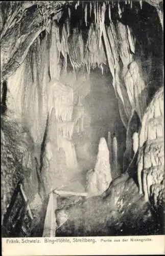 Ak Streitberg Wiesenttal Fränkische Schweiz, Bing Höhle, Nixengrotte