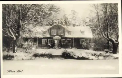 Ak Mora Gård Schweden, Gutshaus, Winter