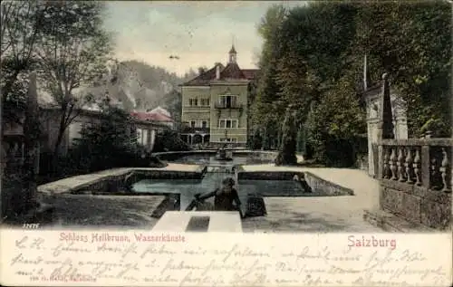 Ak Salzburg in Österreich, Schloss Hellbrunn, Wasserkünste