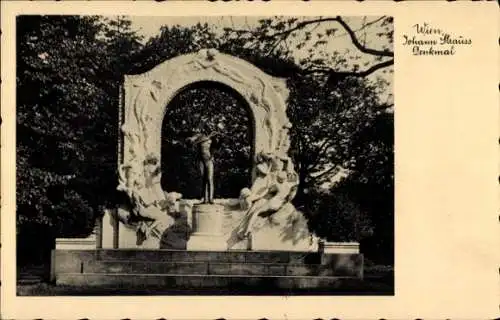 Ak Wien 1 Innere Stadt, Johann-Strauss-Denkmal