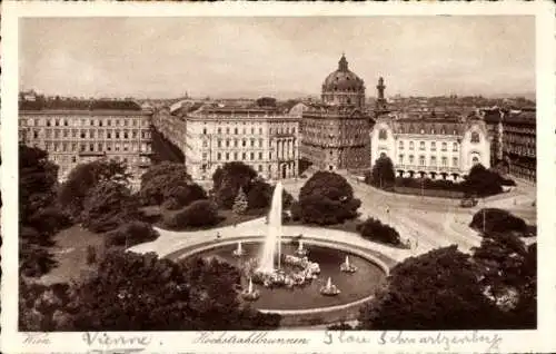 Ak Wien 1 Innere Stadt, Schwarzenbergplatz, Hochstrahlbrunnen