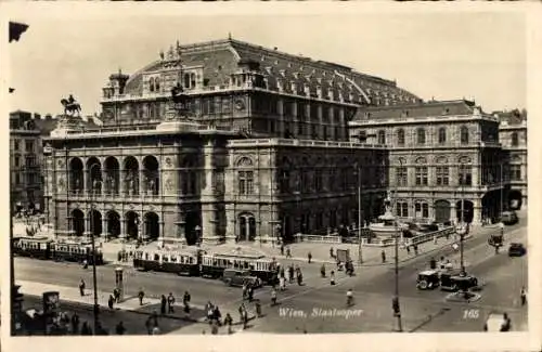 Ak Wien 1 Innere Stadt, Staatsoper, Straßenbahn