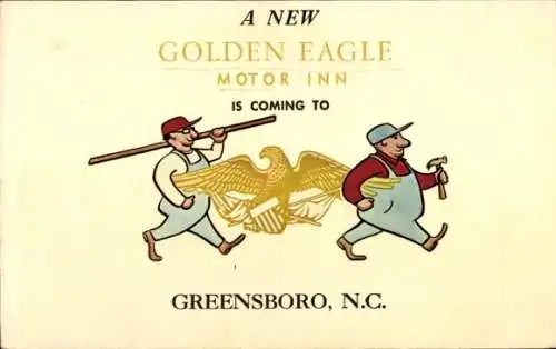 Ak Greensboro North Carolina USA, Ein neuer Golden Eagle, Motor Inn