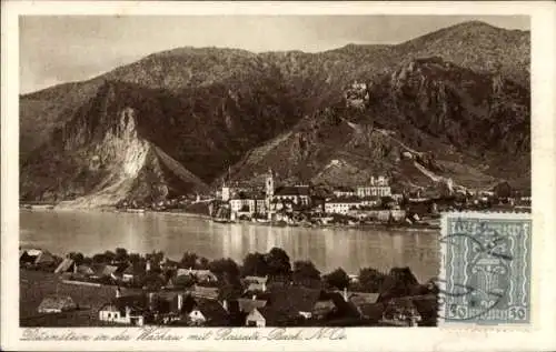 Ak Dürnstein an der Donau Wachau Niederösterreich, Gesamtansicht, Rossatz Bach