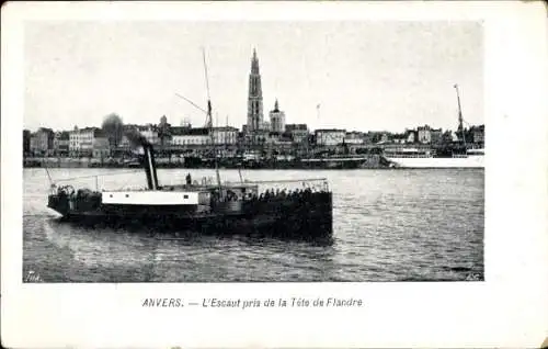 Ak Antwerpen Antwerpen Flandern, Die Schelde aus dem Kopf von Flandre