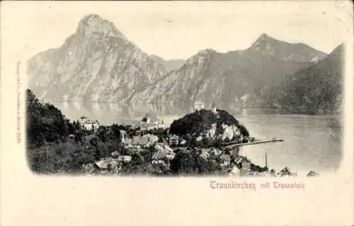 Ak Traunkirchen am Traunsee Oberösterreich, Panorama, Traunstein