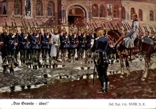 Künstler Ak Döbrich Steglitz, Infanterie Regiment 116