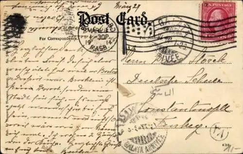 Ak Brookline Massachusetts USA, Baptistenkirche an der Coolidge Corner