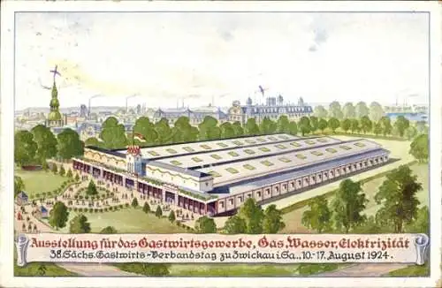 Künstler Ak Zwickau in Sachsen, Ausstellung für das Gastwirtsgewerbe, Elektrizität 1924