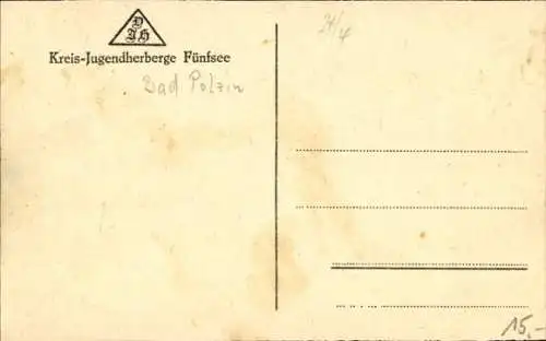Ak Polczyn Zdrój Bad Polzin Pommern, Kreis-Jugendherberge Fünfsee, Tagesraum