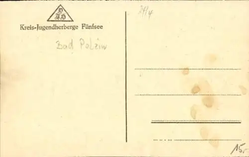 Ak Polczyn Zdrój Bad Polzin Pommern, Kreis-Jugendherberge Fünfsee