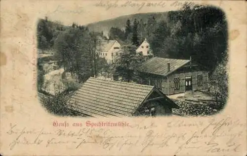 Ak Spechtritz Rabenau im Erzgebirge, Blick auf die Spechtritzmühle