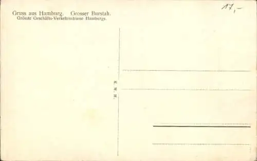 Ak Hamburg Mitte Altstadt, Großer Burstah, Geschäfte, Straßenbahn