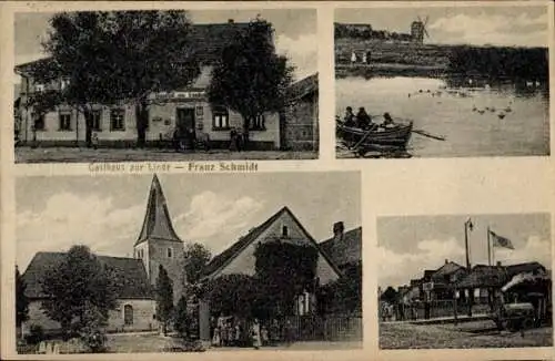 Ak Dessau in Sachsen Anhalt, Gasthaus zur Linde, Kirche