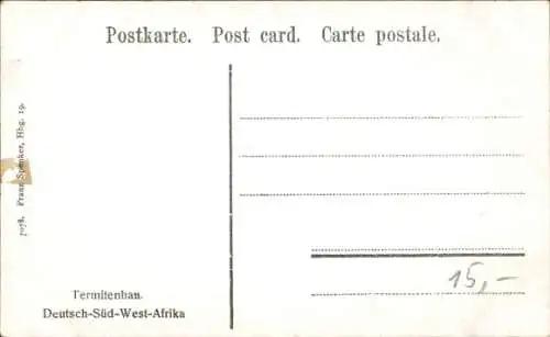 Ak Namibia Deutsch Südwestafrika, Termitenbau