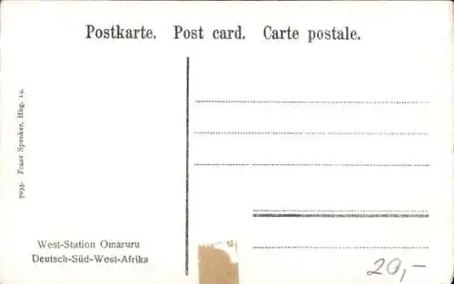 Ak Omaruru Deutsch Südwestafrika Namibia, Teilansicht, West-Station