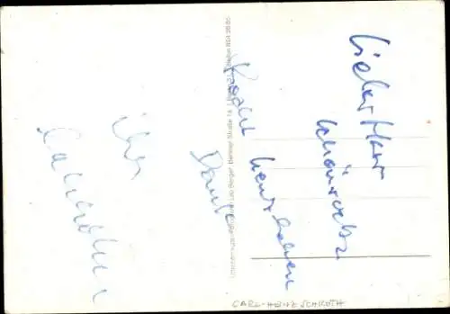 Ak Schauspieler Carl Heinz Schroth, Portraits, Autogramm