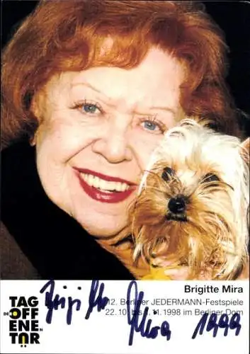 Ak Schauspielerin und Sängerin Brigitte Mira, Portrait, Autogramm