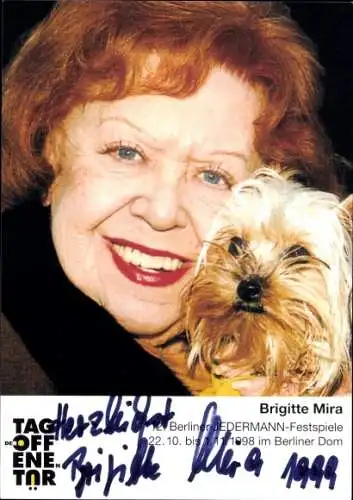 Ak Schauspielerin und Sängerin Brigitte Mira, Portrait, Autogramm