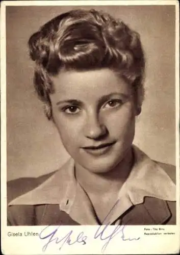 Ak Schauspielerin Gisela Uhlen, Portrait, Autogramm