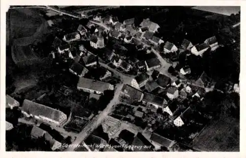 Ak Obersteinach Ilshofen in Württemberg, Blick auf den Ort, Fliegeraufnahme